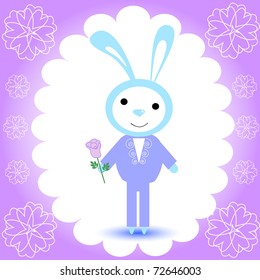 Greeting card with cute bunny