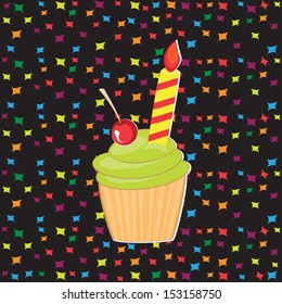 Greeting card with cute cake