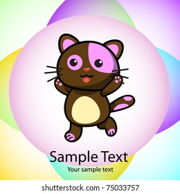 Greeting card with cute cat