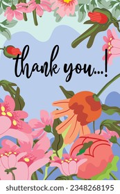Greeting card with cute design and hand drawn