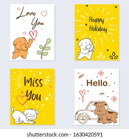greeting card cute dog vector