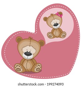 Greeting card Cute Dreaming bear