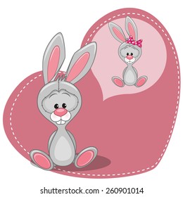 Greeting card Cute Dreaming Bunny 