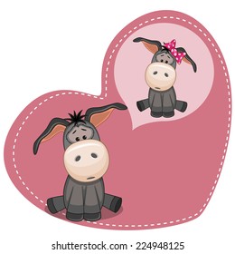 Greeting card Cute Dreaming Donkey 