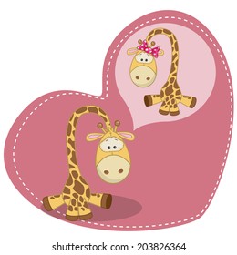 Greeting card Cute Dreaming Giraffe 