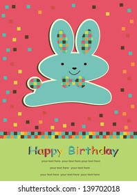 Greeting card with cute hare.