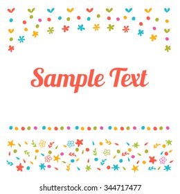 Greeting card with cute ornamental design. Cute vector background for greeting card or invitation template. Vector illustration