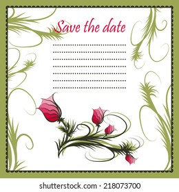 Greeting card with cute vector roses