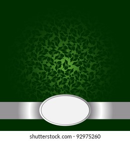 Greeting card with a dark green flowers