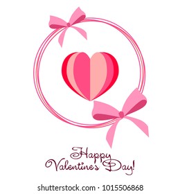 Greeting card day of St. Valentine. Abstract design, hearts, gifts, vector.