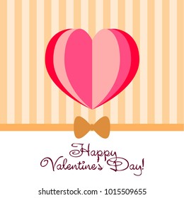 Greeting card day of St. Valentine. Abstract design, hearts, gifts, vector.