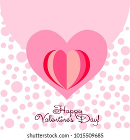 Greeting card day of St. Valentine. Abstract design, hearts, gifts, vector.