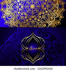 Greeting card decorated with ethnic patterns  . Congratulations or invitation embellish  background from complex elements . Tribal Oriental motifs. Luxury