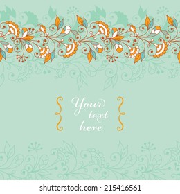 Greeting card with decorative floral elements