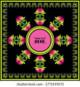 Carte de Voeux avec fleurs décoratives. Textile coloré traditionnel mexicain. L'ornement ethnique des Boho. Illustration vectorielle pour le web design ou l'impression.