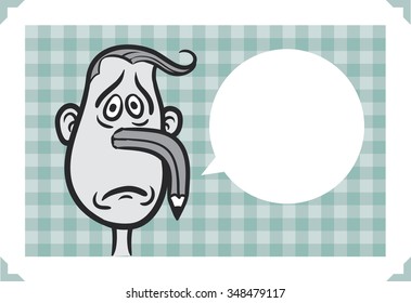 Greeting card with depressed man face - place your custom text