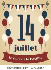 Greeting card design for The Bastille Day.