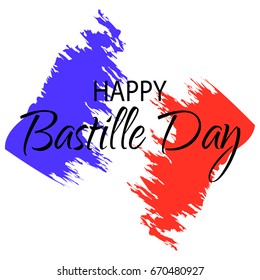 Greeting card design for The Bastille Day fourteen of july