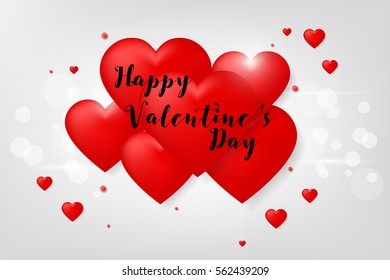 Greeting card design with beautiful heart for Happy Valentine's Day celebration. Vector