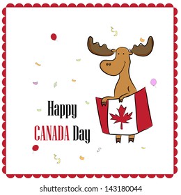 greeting card design for Canada Day with moose