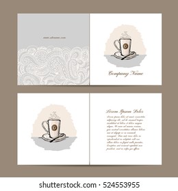 Greeting card design with coffee cup