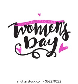 Greeting card design with creative hearts for Happy Women's Day celebration.