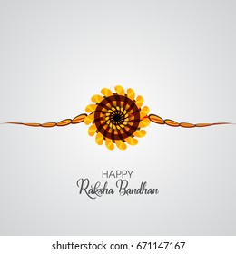 Greeting card design decorated with beautiful traditional rakhi on floral design decorated background for Indian festival .
