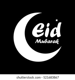 Greeting card design decorated with moon for famous festival of Muslim community, Eid celebration. Vector illustration.