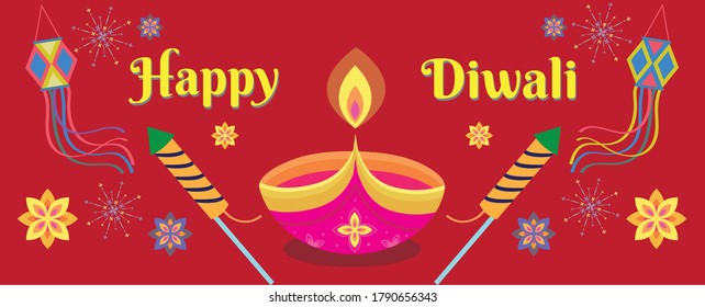 Greeting card design for Diwali Festival