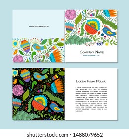 Greeting card design, floral background