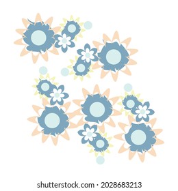 Greeting card design with floral decoration. Hand drawn invitation or greeting card template