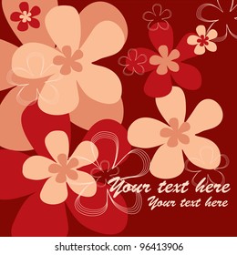Greeting card design with flower background