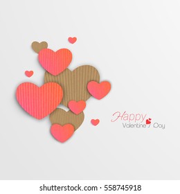 Greeting card design with glossy hearts for Valentine's Day Celebration.