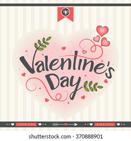 Greeting card design for Happy Valentine's Day celebration.
