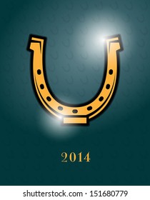 Greeting card design - horseshoe, vector illustration