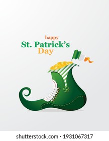 Greeting card design for Irish national holiday St. Patrick's day. Vector illustration.