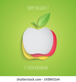 Greeting card design for Jewish New Year, Rosh Hashanah. Vector illustration