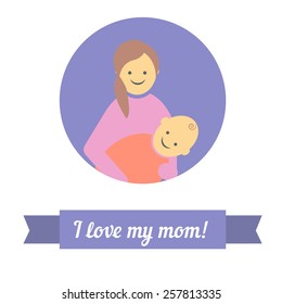 Greeting card design for Mother's Day. Vector