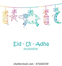 Greeting card design for Muslim community festival Eid-Ul-Adha