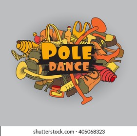 Greeting card design pole dance