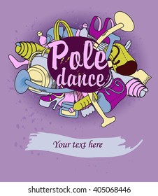 Greeting card design pole dance