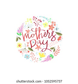 Greeting card design with stylish text Mothers Day.