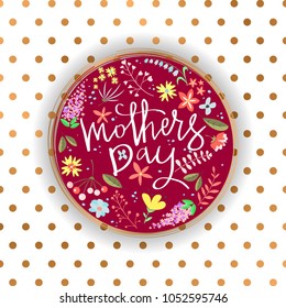 Greeting card design with stylish text Mothers Day.