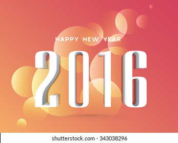 Greeting card design with stylish text 2016 on shiny colorful background for Happy New Year celebration.