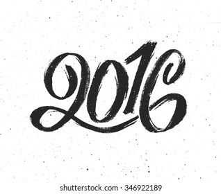 Greeting card design template with chinese calligraphy for 2016 New Year of the Monkey. Hand drawn lettering on vintage subtle grunge vector background