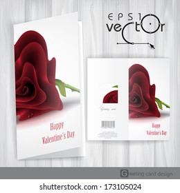 Greeting Card Design, Template. Happy Valentines Day.  Vector Illustration. Eps 10.