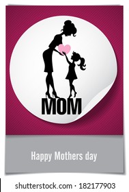 Greeting Card Design, Template. Happy Mothers Day. Vector Illustration. Eps 10.