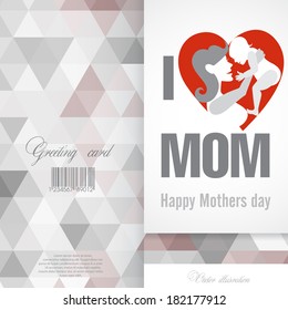 Greeting Card Design, Template. Happy Mothers Day. Vector Illustration. Eps 10.