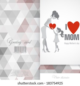 Greeting Card Design, Template. Happy MotherÃ?Â¢??s Day. Vector Illustration. Eps 10.