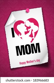 Greeting Card Design, Template. Happy MotherÃ?Â¢??s Day. Vector Illustration. Eps 10.